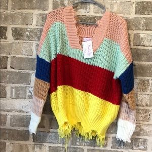 multi/color striped sweater